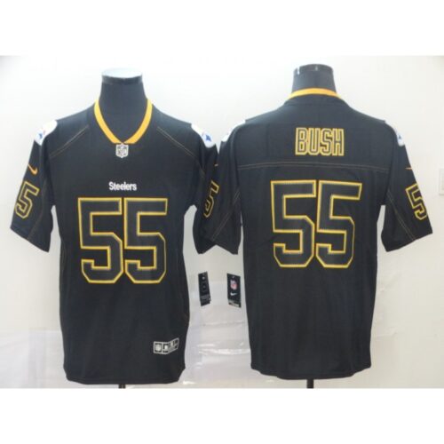 6861b8e516c80_1 Men's Pittsburgh Steelers #55 Devin Bush Black NFL Lights Out Color Rush Stitched NFL Jersey