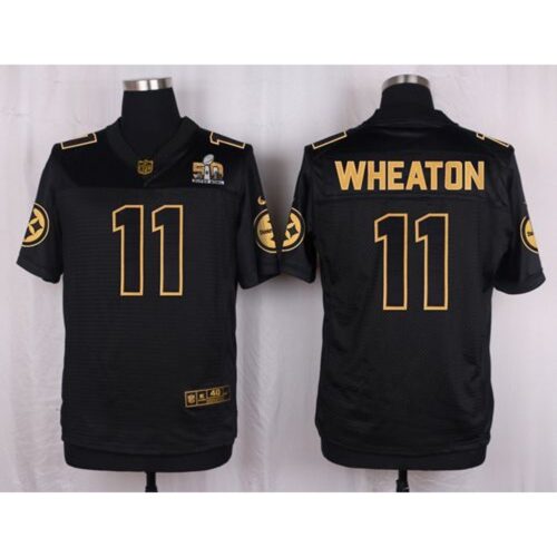 6861b9012eb0f_1 Steelers #11 Markus Wheaton Black Men's Stitched NFL Elite Pro Line Gold Collection Jersey