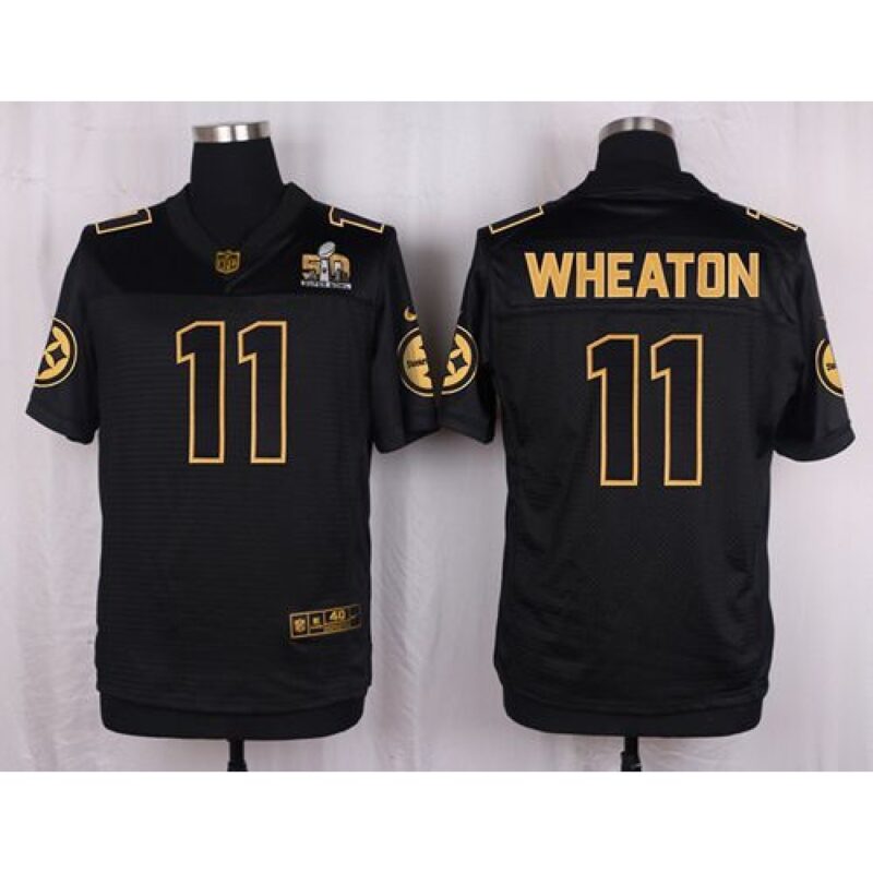 6861b9012eb0f_1 Steelers #11 Markus Wheaton Black Men's Stitched NFL Elite Pro Line Gold Collection Jersey
