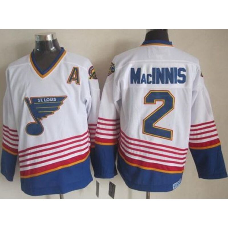 6861b97664057_1 Blues #2 Al MacInnis White/Light Blue CCM Throwback Stitched NHL Jersey
