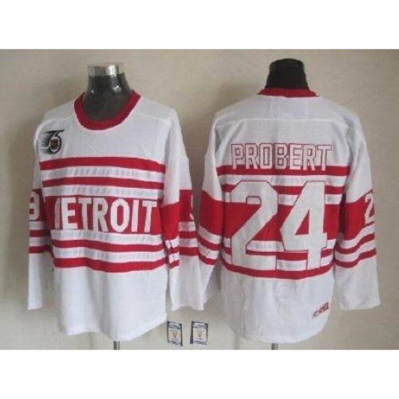 6861b99bd0499_1 Red Wings #24 Bob Probert White CCM Throwback 75TH Stitched NHL Jersey