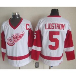 6861b9cb06470_1 Red Wings #5 Nicklas Lidstrom White CCM Throwback Stitched NHL Jersey
