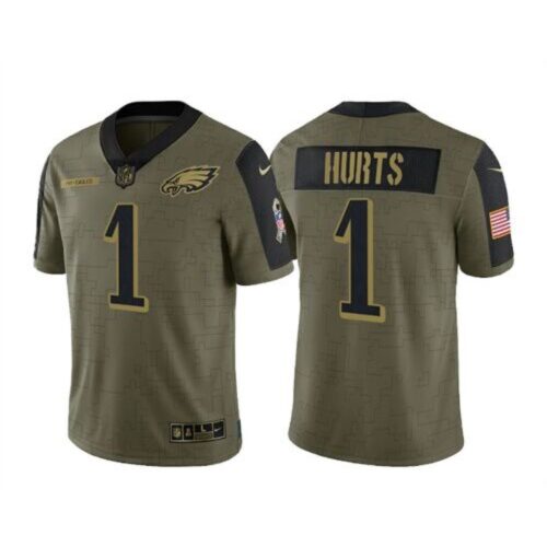 6861ba0be6442_1 Men's Philadelphia Eagles #1 Jalen Hurts 2021 Olive Salute To Service Limited Stitched Jersey