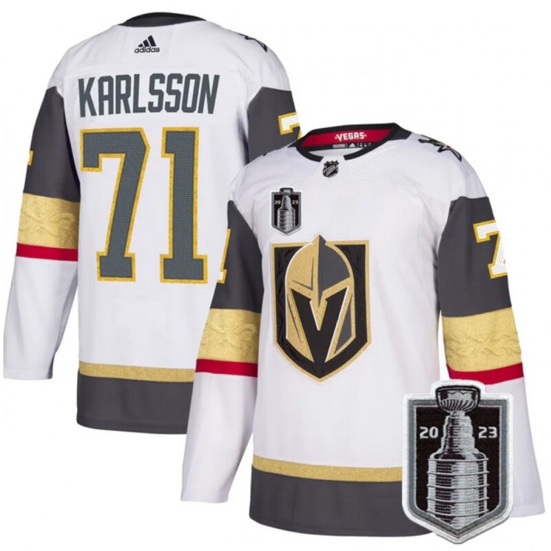 6861ba2f231c6_1 Men's Vegas Golden Knights #71 William Karlsson White 2023 Stanley Cup Final Stitched Jersey