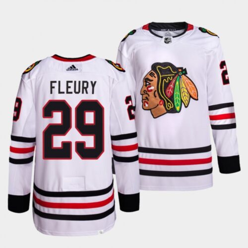 6861ba6aeaafc_1 Men's Chicago Blackhawks #29 Marc-Andre Fleury White Stitched Jersey