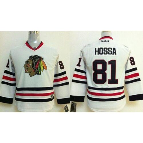 6861bad9c712d_1 Blackhawks #81 Marian Hossa Stitched White Youth NHL Jersey