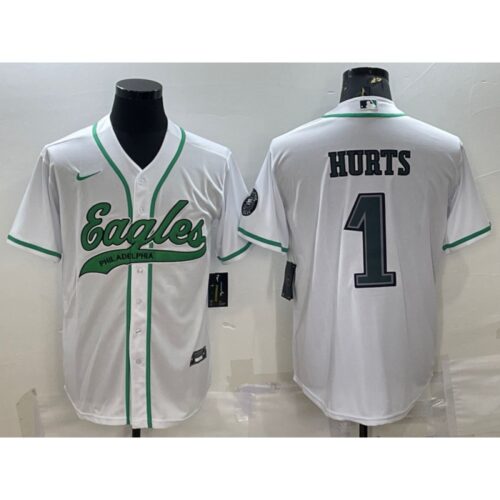6861bb058a90b_1 Men's Philadelphia Eagles #1 Jalen Hurts White With Patch Cool Base Stitched Baseball Jersey