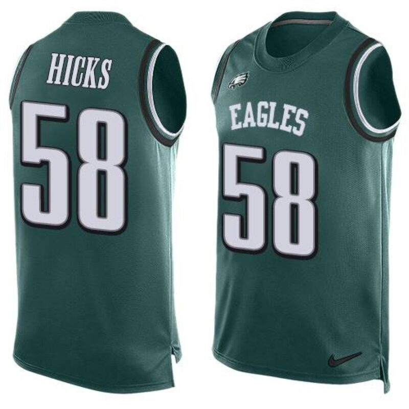 6861bb4eea521_1 Eagles #58 Jordan Hicks Midnight Green Team Color Men's Stitched NFL Limited Tank Top Jersey