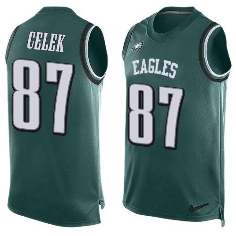 6861bb9ae16b5_1 Eagles #87 Brent Celek Midnight Green Team Color Men's Stitched NFL Limited Tank Top Jersey