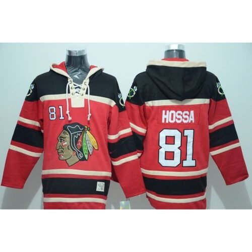 Blackhawks #81 Marian Hossa Red Sawyer Hooded Sweatshirt Stitched NHL Jersey