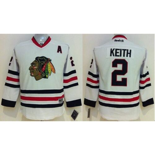 6861bcb898f22_1 Blackhawks #2 Duncan Keith White Stitched youth NHL Jersey