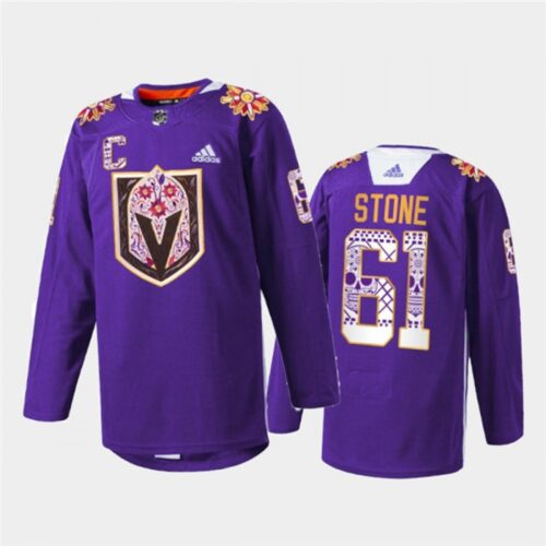 6861bd077486f_1 Men's Vegas Golden Knights #61 Mark Stone Purple Hispanic Heritage Warmup Stitched Jersey