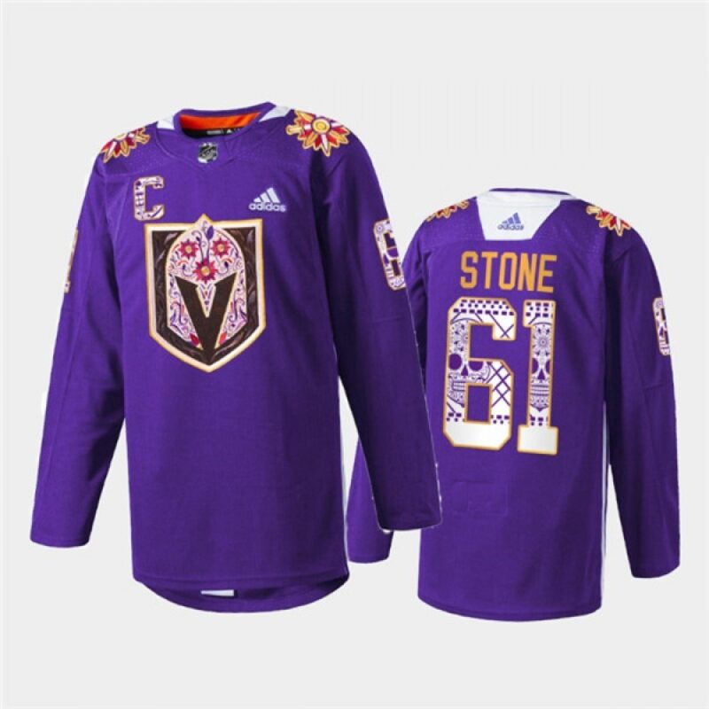 6861bd077486f_1 Men's Vegas Golden Knights #61 Mark Stone Purple Hispanic Heritage Warmup Stitched Jersey