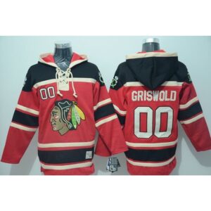 6861bd2203eb2_1 Blackhawks #00 Clark Griswold Red Sawyer Hooded Sweatshirt Stitched NHL Jersey