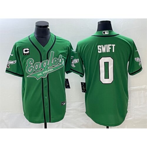6861bd6b9a6fe_1 Men's Philadelphia Eagles #0 D'andre Swift Green With 3-star C Patch Cool Base Stitched Baseball Jersey