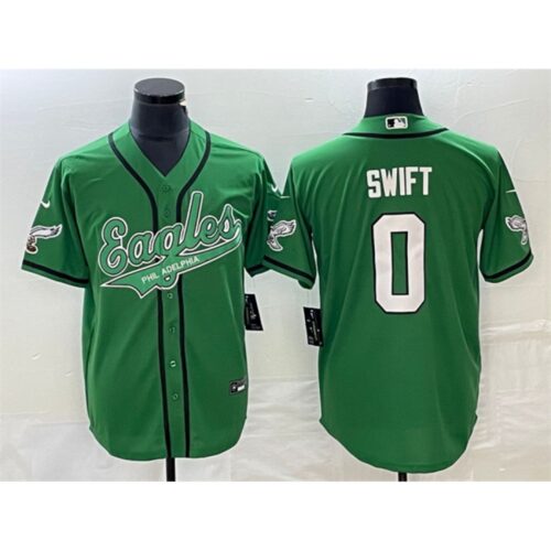 6861bd6ea026a_1 Men's Philadelphia Eagles #0 D'andre Swift Green Cool Base Stitched Baseball Jersey