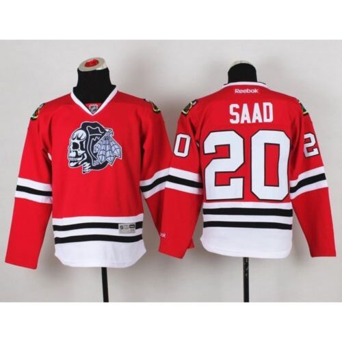 6861bd884a140_1 Blackhawks #20 Brandon Saad Red(White Skull) Stitched Youth NHL Jersey