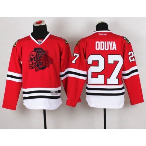 6861bd9b7b7db_1 Blackhawks #27 Johnny Oduya Red(Red Skull) Stitched Youth NHL Jersey