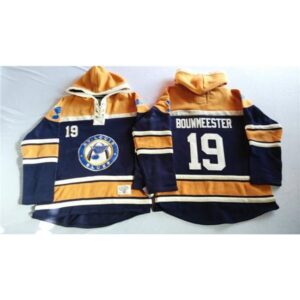 6861bddc355b9_1 Blues #19 Jay Bouwmeester Navy Blue/Gold Sawyer Hooded Sweatshirt Stitched NHL Jersey