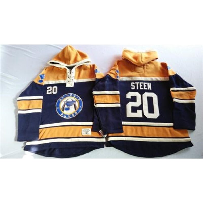6861bddf6a246_1 Blues #20 Alexander Steen Navy Blue/Gold Sawyer Hooded Sweatshirt Stitched NHL Jersey