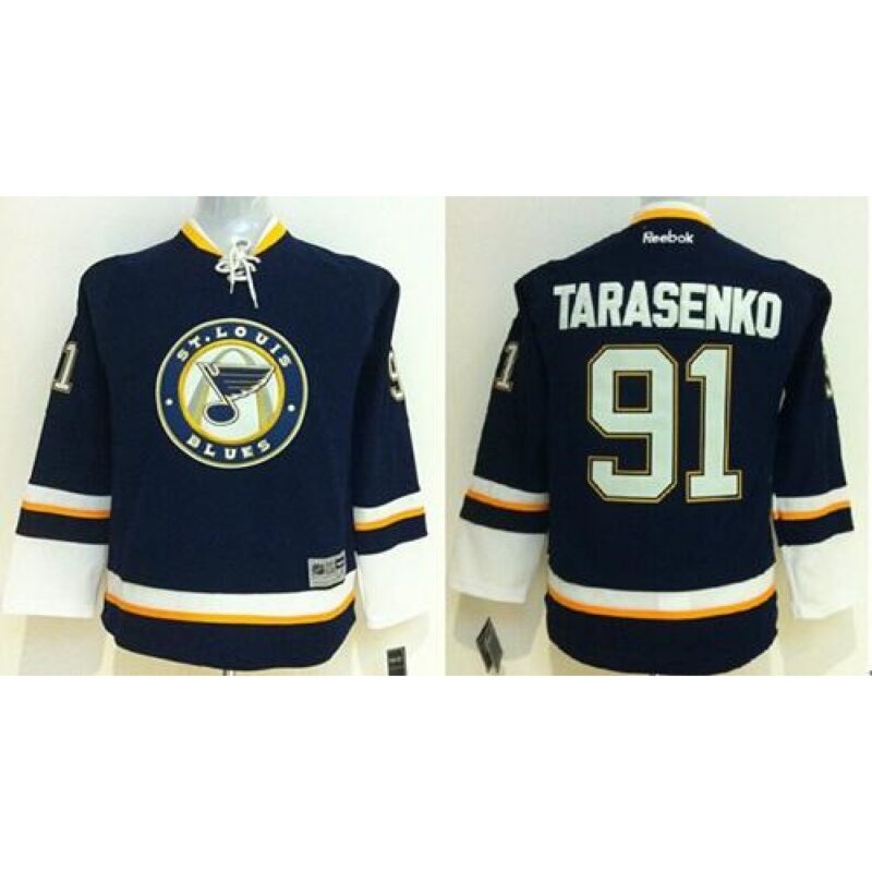 6861bdf23677f_1 Blues #91 Vladimir Tarasenko Navy Blue Alternate Stitched Youth NHL Jersey