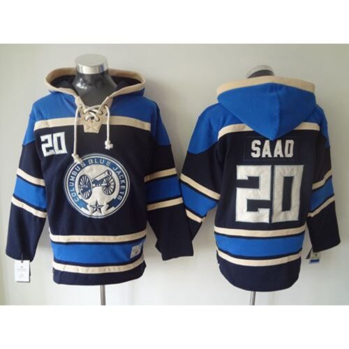 6861be086418c_1 Blue Jackets #20 Brandon Saad Navy Blue Sawyer Hooded Sweatshirt Stitched NHL Jersey