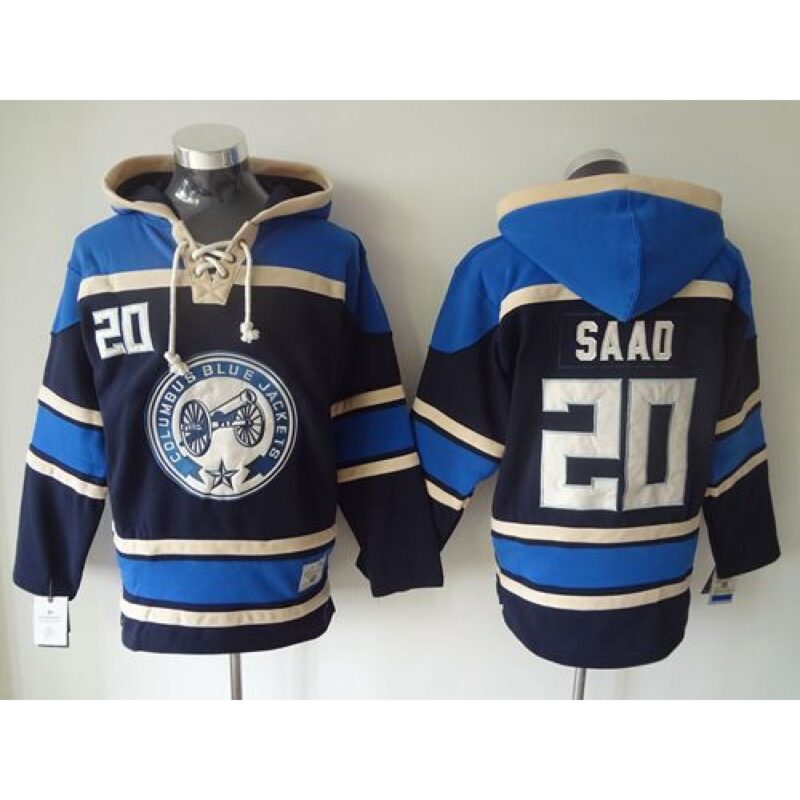 6861be086418c_1 Blue Jackets #20 Brandon Saad Navy Blue Sawyer Hooded Sweatshirt Stitched NHL Jersey