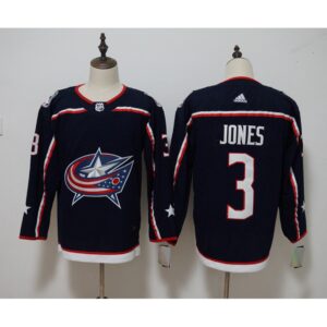 Men's  Columbus Blue Jackets #3 Seth Jones Navy Stitched NHL Jersey