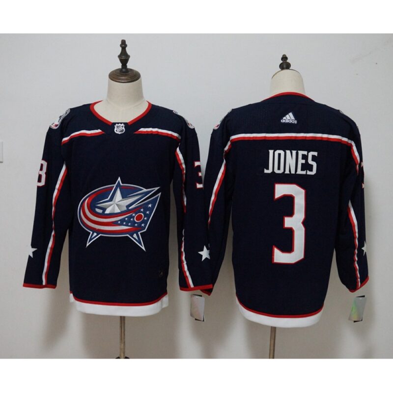 Men's  Columbus Blue Jackets #3 Seth Jones Navy Stitched NHL Jersey