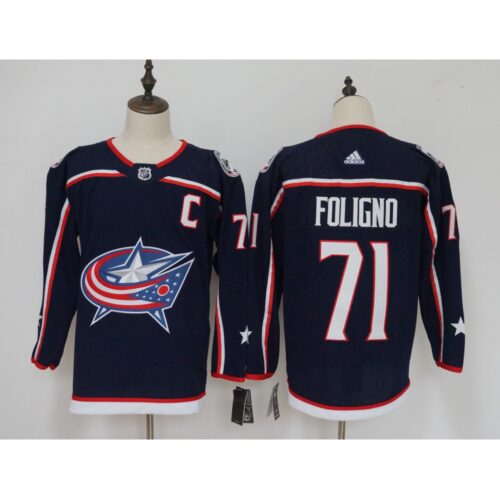 6861be1f3eb3d_1 Men's Columbus Blue Jackets #71 Nick Foligno Navy Stitched NHL Jersey