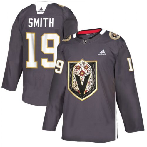 6861be7340a95_1 Men's Vegas Golden Knights #19 Reilly Smith Grey Latino Heritage Night Stitched NHL Jersey