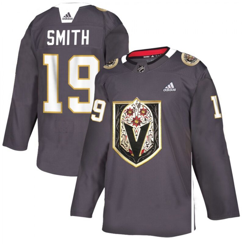 6861be7340a95_1 Men's Vegas Golden Knights #19 Reilly Smith Grey Latino Heritage Night Stitched NHL Jersey