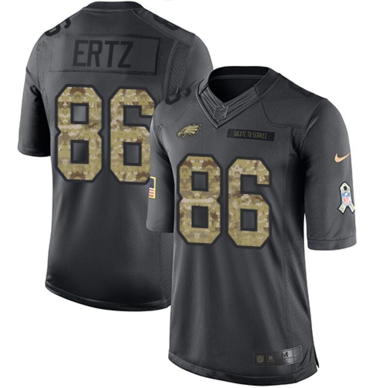 6861be79220e0_1 Eagles #86 Zach Ertz Black Men's Stitched NFL Limited 2016 Salute To Service Jersey