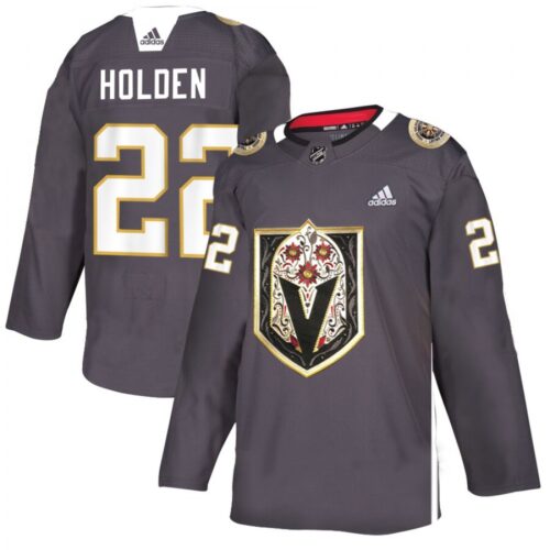 6861be7d354aa_1 Men's Vegas Golden Knights #22 Nick Holden Grey Latino Heritage Night Stitched NHL Jersey