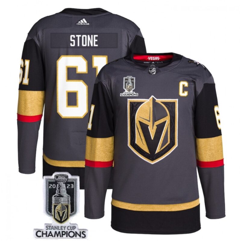 6861bebf174ba_1 Men's Vegas Golden Knights #61 Mark Stone Grey 2023 Stanley Cup Champions Stitched Jersey