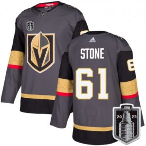6861bec27bb61_1 Men's Vegas Golden Knights #61 Mark Stone Grey 2023 Stanley Cup Final Stitched Jersey