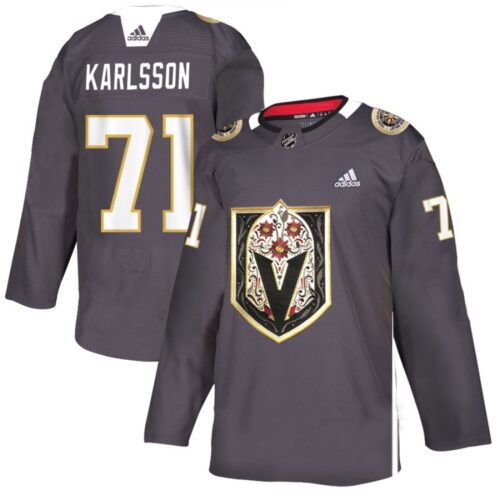 6861becf697bb_1 Men's Vegas Golden Knights #71 William Karlsson Grey Latino Heritage Night Stitched NHL Jersey