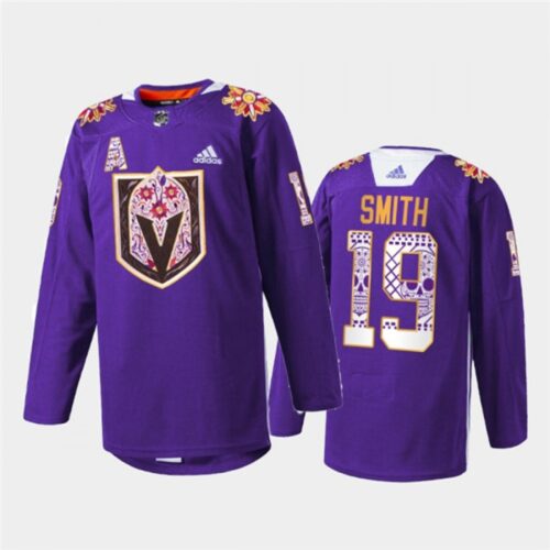 6861bf192afa6_1 Men's Vegas Golden Knights #19 Reilly Smith Purple Hispanic Heritage Warmup Stitched Jersey
