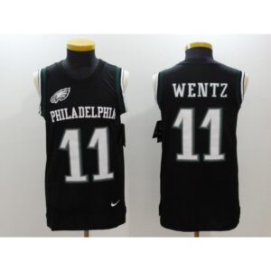 6861bf98c7833_1 Men's Philadelphia Eagles #11 Carson Wentz Black Limited Tank Top Jersey