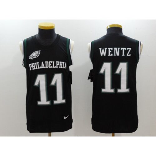 6861bf98c7833_1 Men's Philadelphia Eagles #11 Carson Wentz Black Limited Tank Top Jersey