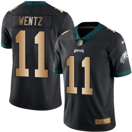 6861bf9c129f4_1 Eagles #11 Carson Wentz Black Men's Stitched NFL Limited Gold Rush Jersey