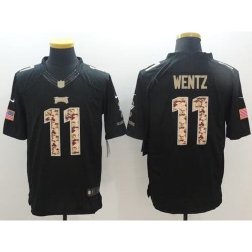 6861bf9f4ebf8_1 Eagles #11 Carson Wentz Black Men's Stitched NFL Limited Salute to Service Jersey