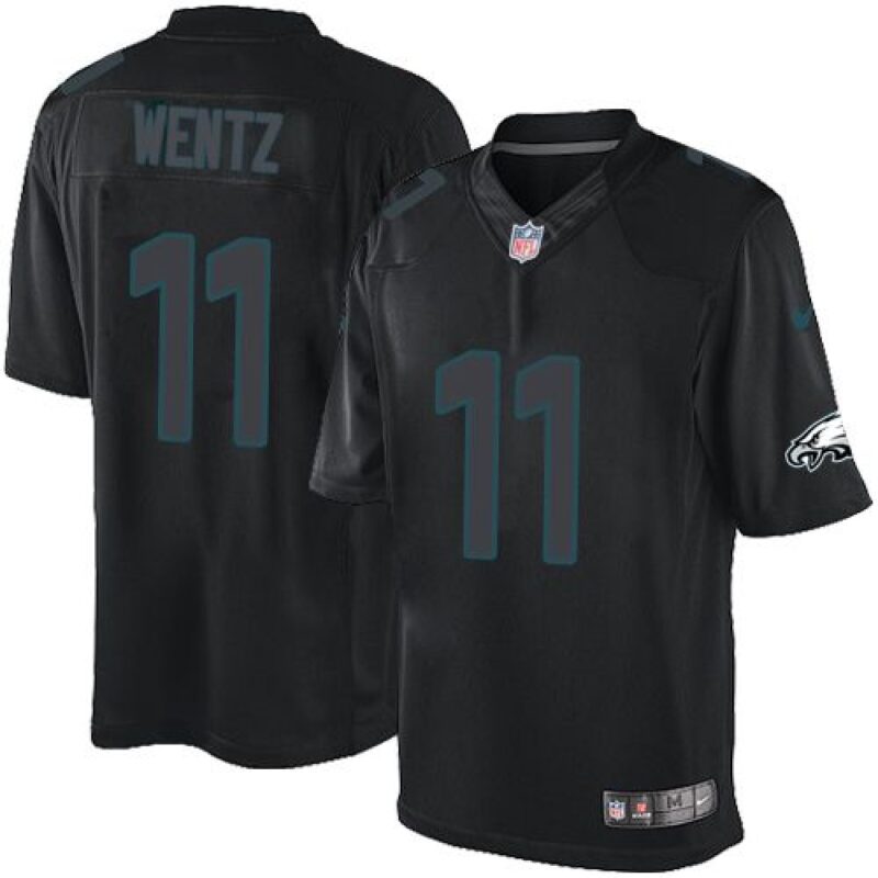 6861bfa8ccd6f_1 Eagles #11 Carson Wentz Black Men's Stitched NFL Impact Limited Jersey