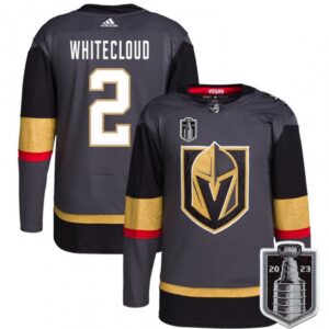 6861c00136757_1 Men's Vegas Golden Knights #2 Zach Whitecloud Gray 2023 Stanley Cup Final Stitched Jersey