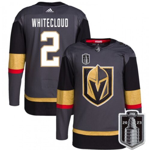 6861c00136757_1 Men's Vegas Golden Knights #2 Zach Whitecloud Gray 2023 Stanley Cup Final Stitched Jersey