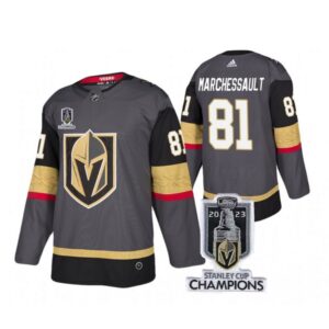 6861c022b1eab_1 Men's Vegas Golden Knights #81 Jonathan Marchessault Gray 2023 Stanley Cup Champions Stitched Jersey