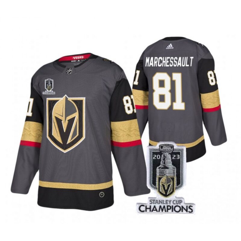 6861c022b1eab_1 Men's Vegas Golden Knights #81 Jonathan Marchessault Gray 2023 Stanley Cup Champions Stitched Jersey
