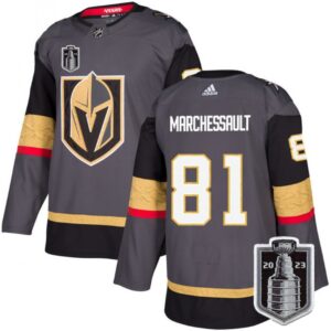 6861c0261c766_1 Men's Vegas Golden Knights #81 Jonathan Marchessault Gray 2023 Stanley Cup Final Stitched Jersey