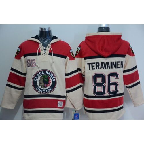 6861c10b3540e_1 Blackhawks #86 Teuvo Teravainen Cream Sawyer Hooded Sweatshirt Stitched NHL Jersey