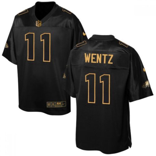 6861c14c2a581_1 Eagles #11 Carson Wentz Black Men's Stitched NFL Elite Pro Line Gold Collection Jersey